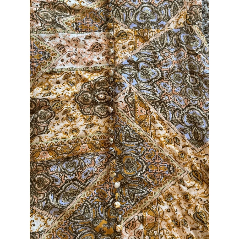 Kachel X Anthropologie Zola Patchwork Paisley Button Front Mini Dress Size 2 - Picture 6 of 9